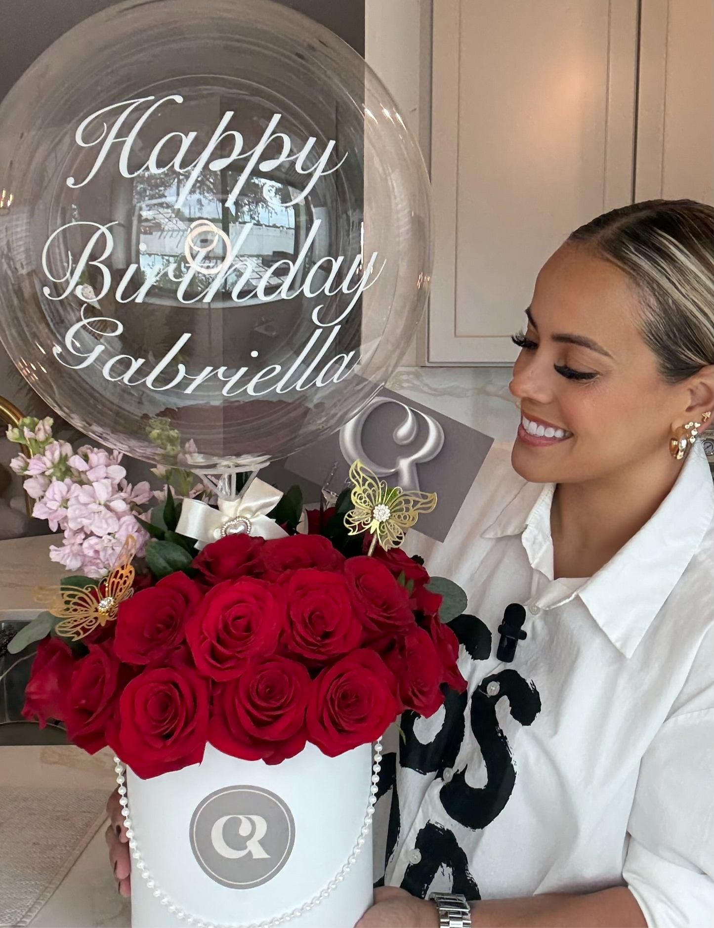 Luxury Birthday Bloom Box” Premium Roses Arrangement