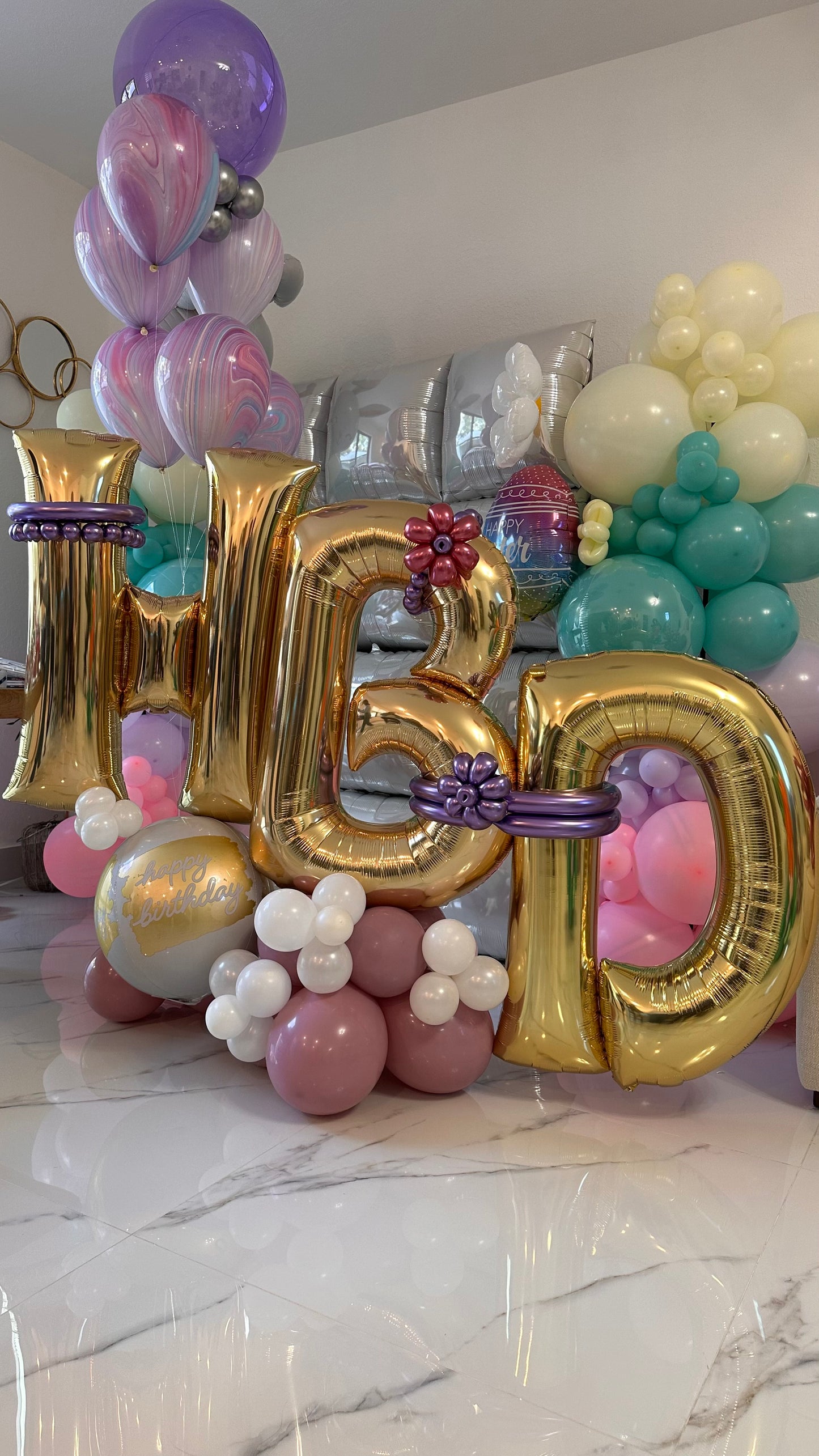 Happy Bday Bouquet Balloons